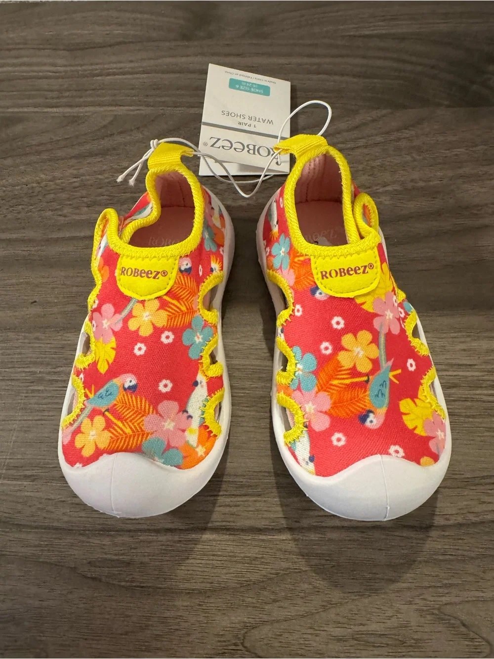 Robeez Aloha Vibes Kids Water Shoes with Yellow Trim